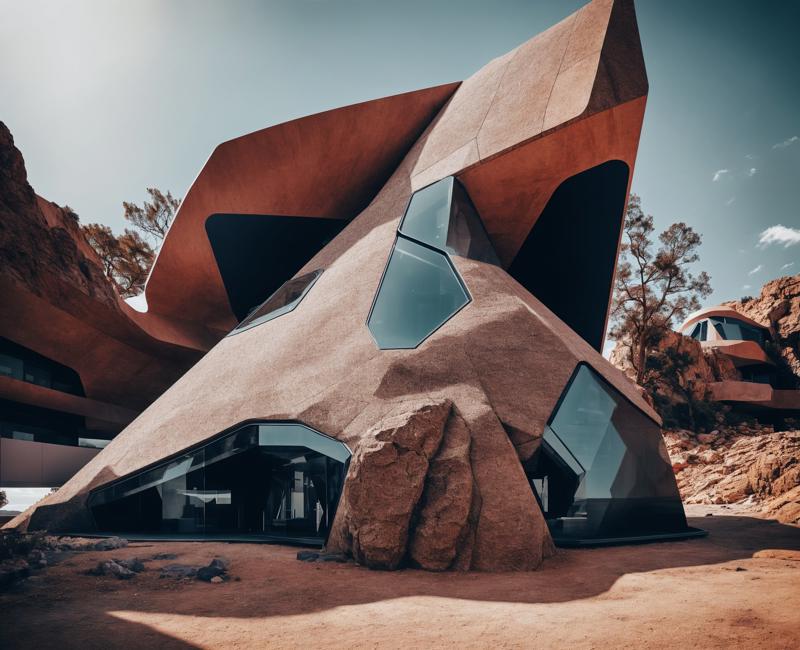 01981-2826518472-there is a large rock that is next to a building, trending on unsplash, deconstructivism, detailed futuristic architecture, surr.jpg